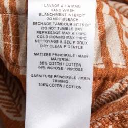 See by Chloe Brown/Beige Printed Cotton Blend Drawstring Maxi Dress M