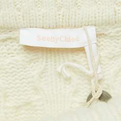 Pre Owned See by Chloe Cream Cable Knit Turtleneck Sweater M