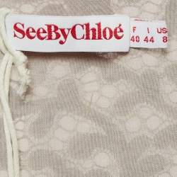 See by Chloe Black Patterned Lace Ruffled Short Dress L