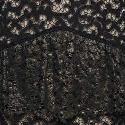 See by Chloe Black Patterned Lace Ruffled Short Dress L