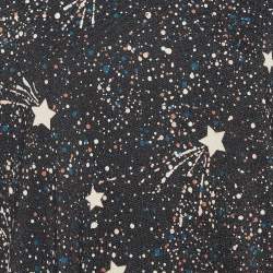 Pre Owned See by Chloe Black Stars Print Lurex Knit Hooded Short Dress M