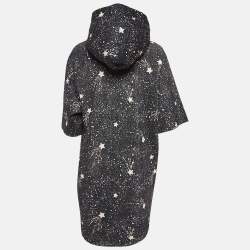 Pre Owned See by Chloe Black Stars Print Lurex Knit Hooded Short Dress M