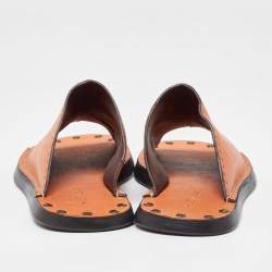 See by Chloe Orange Leather Flat Slides Size 35