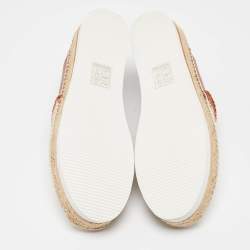 See by Chloe Cream/Brown Leather Glyn Espadrille Flats Size 38