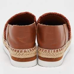 See by Chloe Cream/Brown Leather Glyn Espadrille Flats Size 38