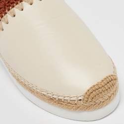 See by Chloe Cream/Brown Leather Glyn Espadrille Flats Size 38