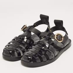 مملوكة مسبقًا See by Chloe Black Rubber Flora Sandals Size 39