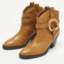 مملوكة مسبقًا حذاء بوت رعاة البقر جلد بني سي باي كلوي مقاس 39