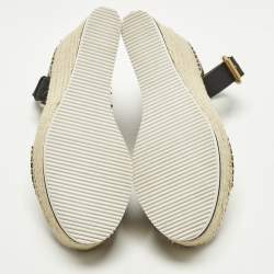 Pre Owned صندل سي باي كلوي إسيدريل جلد أسود بكعب روكي سير كاحل مقاس 39