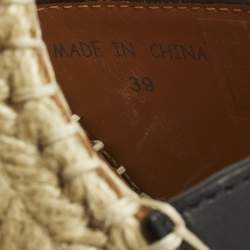 Pre Owned صندل سي باي كلوي إسيدريل جلد أسود بكعب روكي سير كاحل مقاس 39