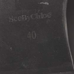 Pre Owned حذاء لوفرز سي باي كلوي جلد أسود بشراشيب سليب أون مقاس 40