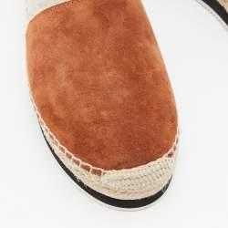Pre Owned See by Chloe Brown Suede Glyn Espadrille Ankle Strap Sandals Size 39