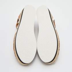 Pre Owned See by Chloe Brown Suede Glyn Espadrille Ankle Strap Sandals Size 39