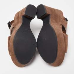 مملوكة مسبقًا See by Chloé Brown Suede Wedge Sandals Size 37