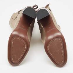 Pre Owned See by Chloe Gold Leather Ankle Boots Size 38