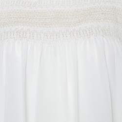See by Chloe Natural White Sheer Crepe Smocked Blouse S