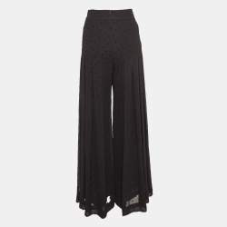 See by Chloé Black Flocked Polka Dots Chiffon Palazzo Pants S