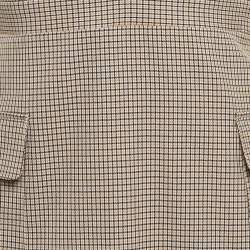Pre Owned See by Chloe Beige Houndstooth Sleeveless Mini Dress M