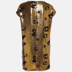 See by Chloé Gold Sequin Crepe Mini Dress S