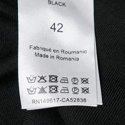 مملوكة مسبقًا See by Chloe Black Crepe Button Front Ruffled Collar Shirt L