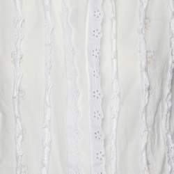 See by Chloe White Cotton Ruffled Detail Top S