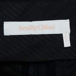 See by Chloe Navy Blue Gabardine Pleated Shorts M