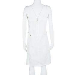 مملوكة مسبقًا فستان سي باي كلوي بينافور دينيم أبيض بلا أكمام L