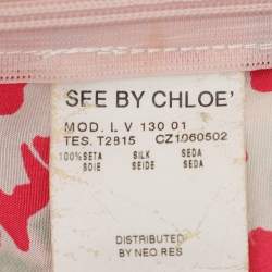 Pre Owned See by Chloe Multicolor Printed Silk Mini Belted Dress S