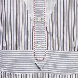 Pre Owned See by Chloe Blue Stripe Cotton Mini Dress S