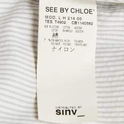 Pre Owned See by Chloe White Stripe Cotton Zip-Up Jacket M