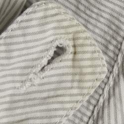 Pre Owned See by Chloe White Stripe Cotton Zip-Up Jacket M