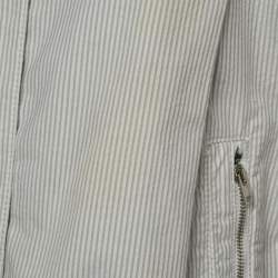 Pre Owned See by Chloe White Stripe Cotton Zip-Up Jacket M
