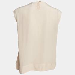 Pre Owned See by Chloé Pink Silk Smocked Detail Sleeveless Top L