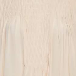 Pre Owned See by Chloé Pink Silk Smocked Detail Sleeveless Top L