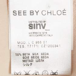 Pre Owned See by Chloé Pink Silk Smocked Detail Sleeveless Top L