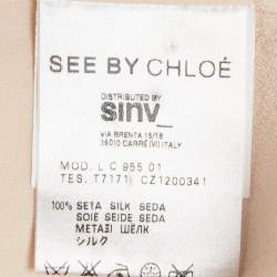 Pre Owned See by Chloé Pink Silk Smocked Detail Sleeveless Top L