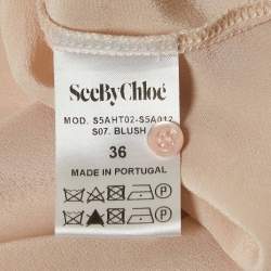 Pre Owned See by Chloe Blush Pink Silk Cowl Neck Blouse S
