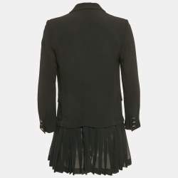 See by Chloe Black Crepe Detachable Pleated Ruffle Blazer M