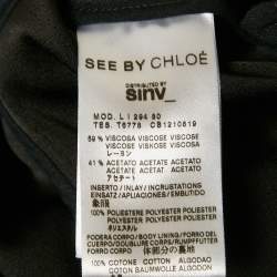 See by Chloe Black Crepe Detachable Pleated Ruffle Blazer M