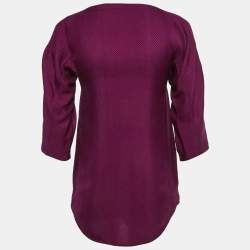See by Chloé Purple Jacquard Silk Long Sleeve Blouse M