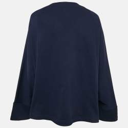 See by Chloe Blue Printed Cotton Knit Stormy Night Sweatshirt L
