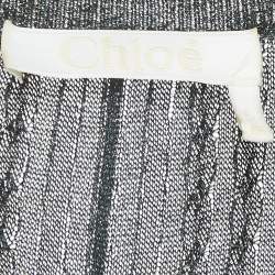 Chloe Dark Green Lurex Knit High-Low Midi Dress S