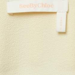 See by Chloe Cream Textured Crepe Flared Sleeve Top S