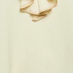 See by Chloe Cream Textured Crepe Flared Sleeve Top S