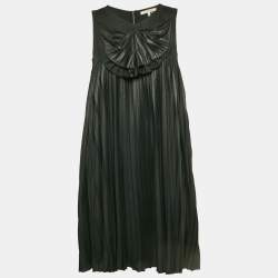 See by Chloe Black Pleated A-Line Sleeveless Mini Dress XL