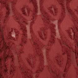 See by Chloe Dawn Red Fringed Crepe Flared Blouse S