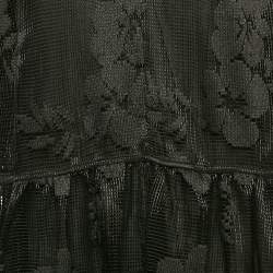 See by Chloé Black Embroidered Mesh Short Dress L
