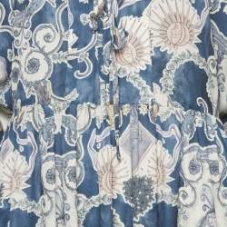See by Chloé Multicolor Lovers Printed Crepe Lace Up Maxi Dress M