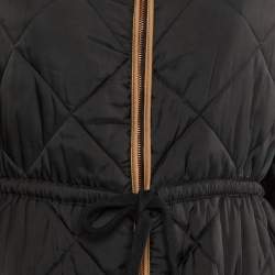 See by Chloe Black Quilted faux Shearling Collar Long Jacket S