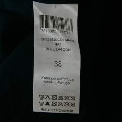 See by Chloé Navy Blue Checks Chiffon Plisse Midi Skirt M